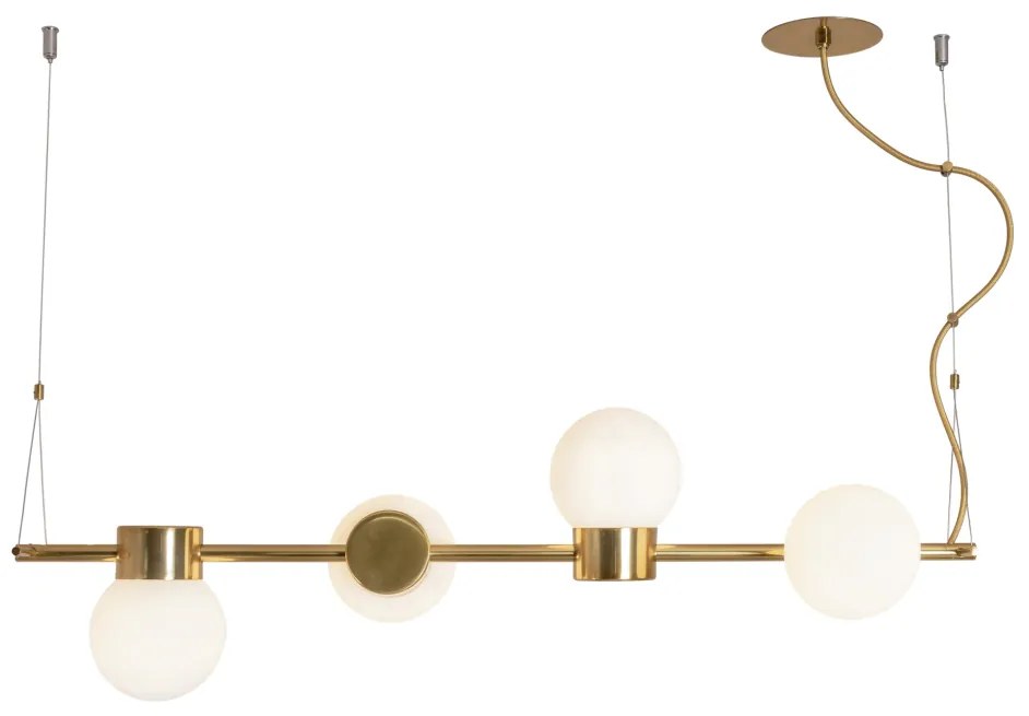 Pendente Sonata 23X84X25Cm 4Xg9 Aluminio E Globo Ø12Cm | Usina 16950/4 (CB-M - Cobre Metálico, AMBAR)