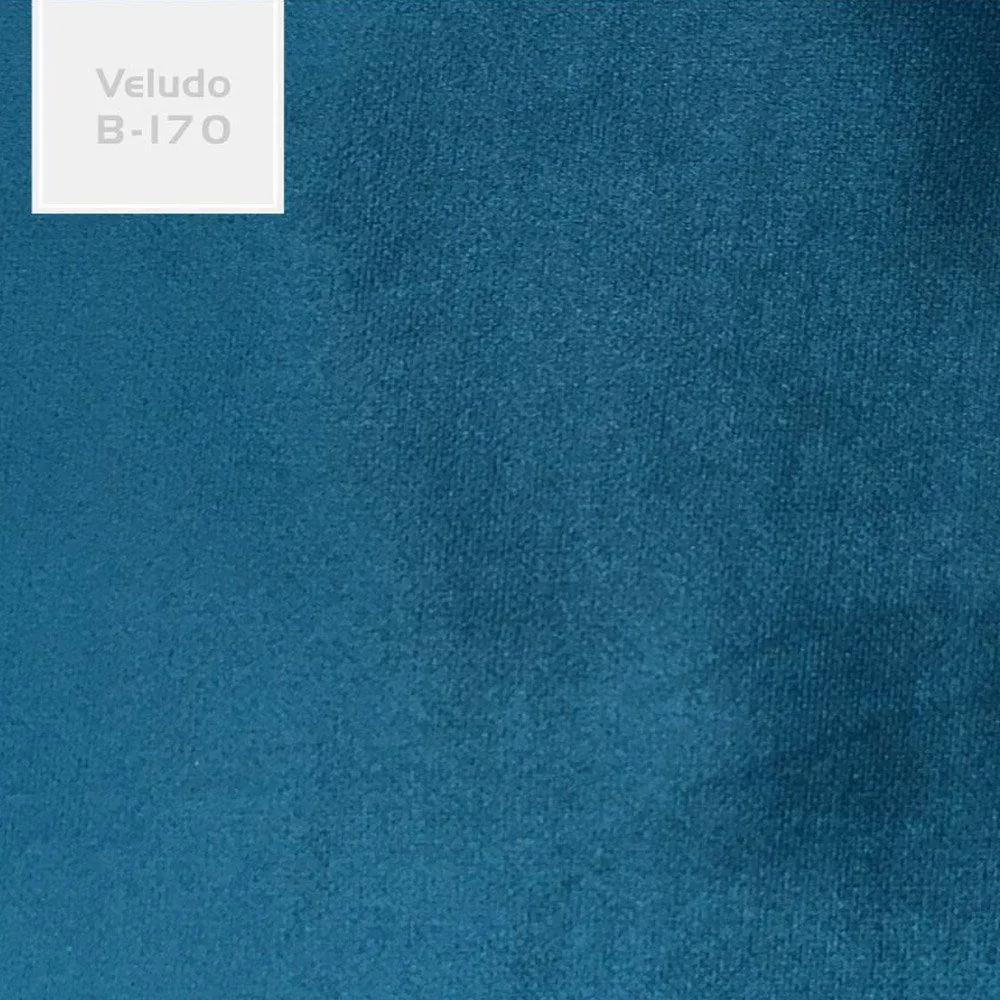 Poltrona Decorativa Sacha Veludo Azul G15 - Gran Belo