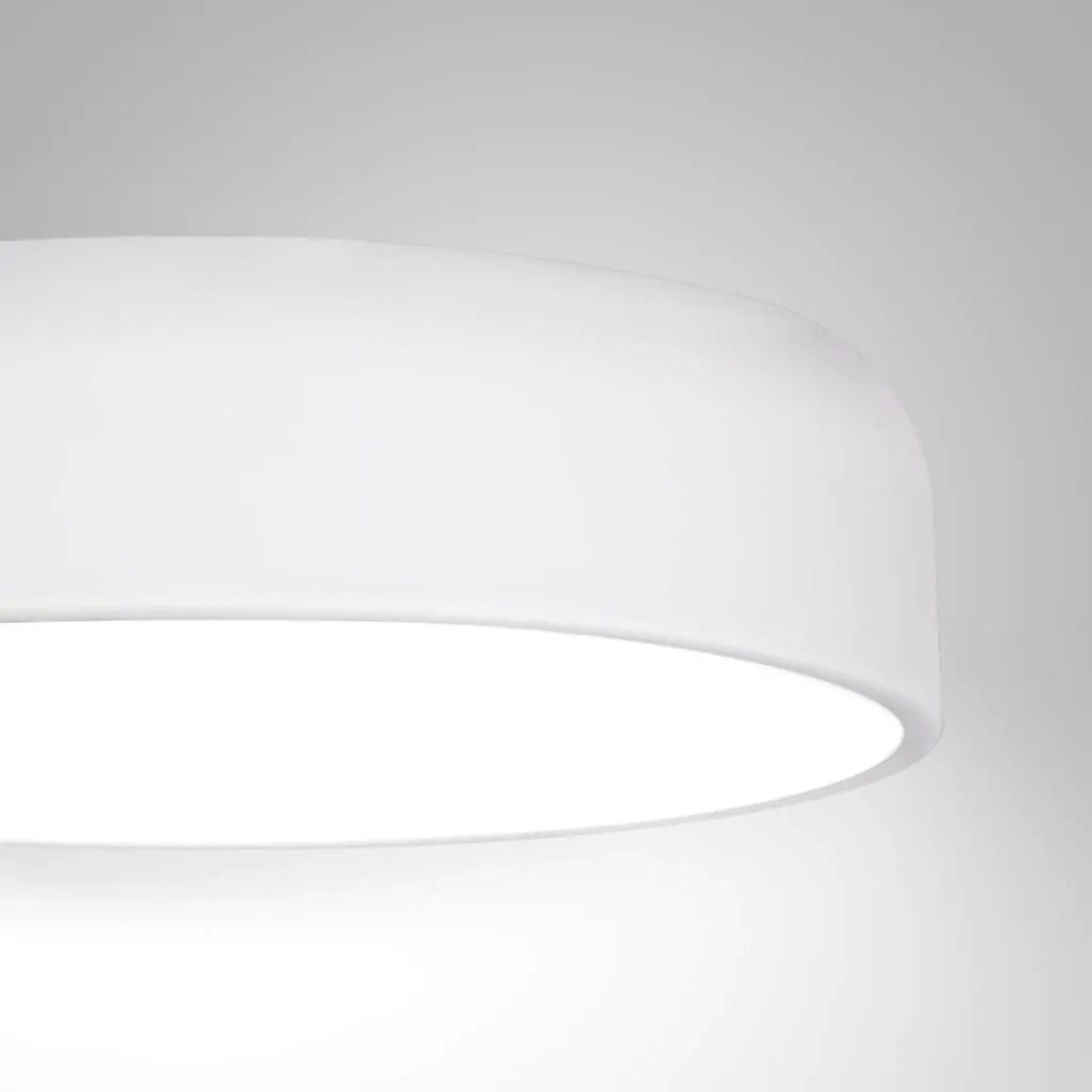 Plafon Titan Ø40X11Cm 4Xe27 Com Difusor Plano | Usina 16225/40 (BT - Branco Texturizado)
