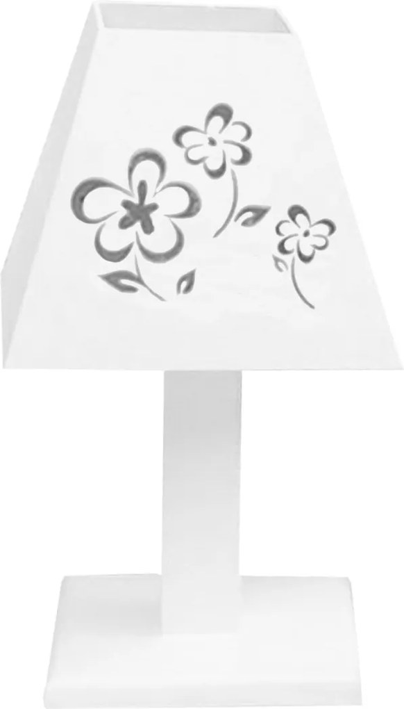 Abajur Floral MDF - Branco - Floral