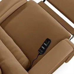 Poltrona do Papai Reclinável Kalie Power Touch Massagem FH9 PU Caramel