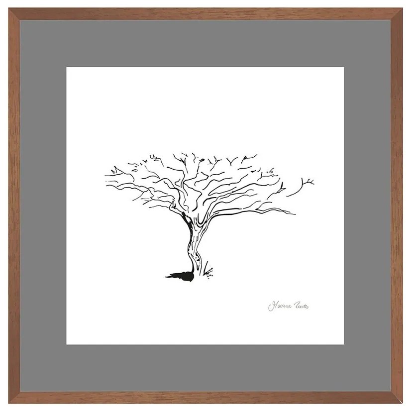 Quadro Decorativo Figurativo Arvore da Vida Algarrobo Caule Preto e Branco - CZ 44062