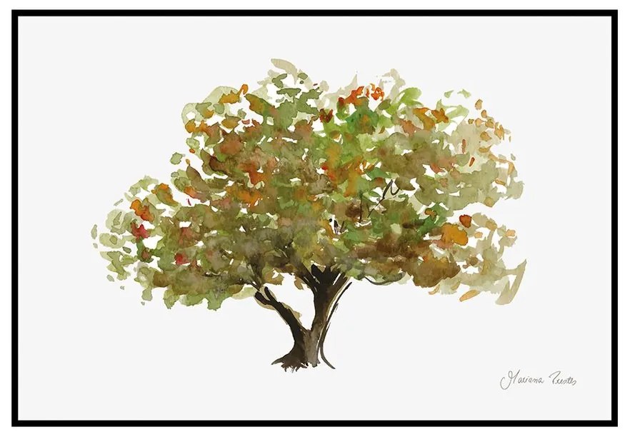 Quadro Decorativo Figurativo Arvores da Vida Corticeira Verde e Marrom - CZ 44113