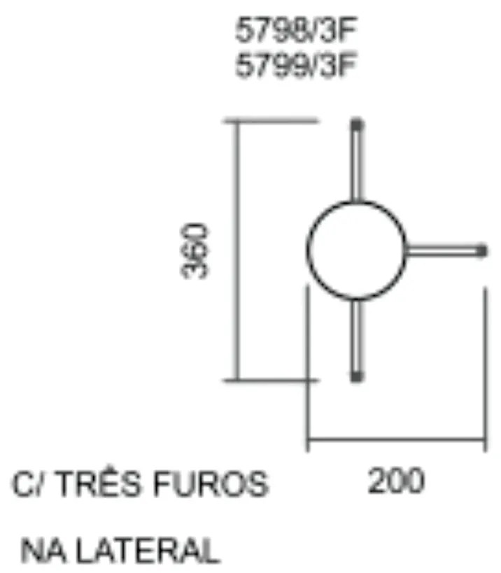 Arandela Galáxia 1Xpci Led 5W 220V Ø12X5Cm (C/ Três Furos Na Lateral)... (CP-M - Champagne Metálico)