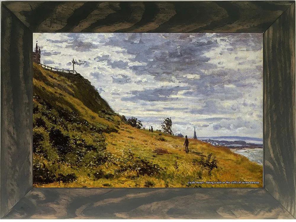 Quadro Decorativo A4 Taking a Walk on the Cliffs of Sainte Adresse - Claude Monet Cosi Dimora