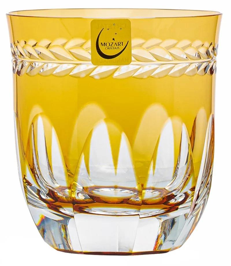 Copo de Cristal Lapidado p/ Whisky - Amarelo - 17