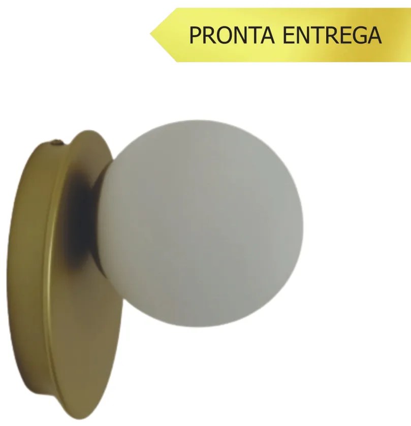 Arandela Flat Ball Ø15X12,5Cm Aluminio E Globo Ø10Cm 01Xg9 - Qimporta... (BRANCO)