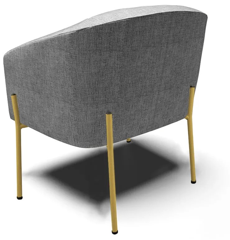 Poltrona Decorativa Pé de Ferro Dourado Kit 2 Stella Linho D03 - D'Rossi - A26 Grafite