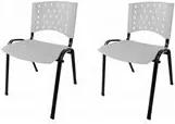 Kit 02 Cadeiras Empilháveis De Plástico Para Recepção CA300 Branco Lafatelli