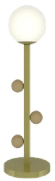 Abajur Graça Ø15X50Cm 01Xg9 Globo 12Cm - Usina 90030/1 (PT / DR-P - Preto Texturizado / Dourado Brilho Polido, Cristal (Transparente))