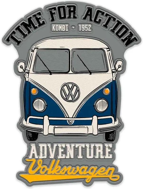 Placa Metal Recorte Volkswagen Kombi Adventure Cinza