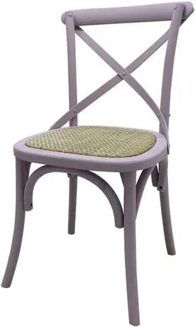Cadeira Katrina Madeira Assento em Rattan cor Malva - 53050 Sun House