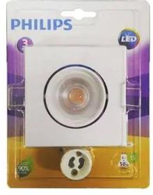 Spot Led Embutir Philips Policarbonato Quadrado 5W 2700K