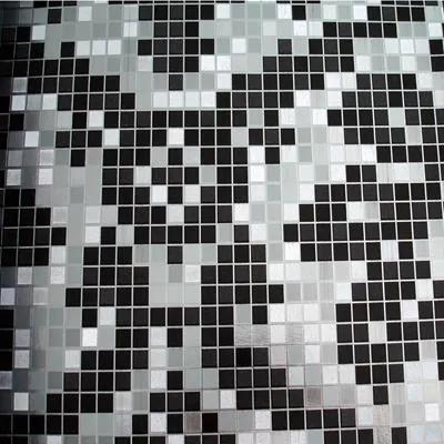 Papel De Parede Mosaico Preto E Cinza Coleção Platinum 13-605