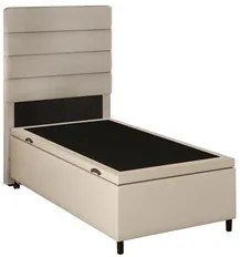 Cabeceira com Base Cama Box Baú Solteiro 88x188cm Hit ID5 Linho Cru/Co