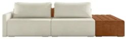 Sofá Ilha Modular Living com Puff 232cm Georgia Z08 Boucle Bege/Carame