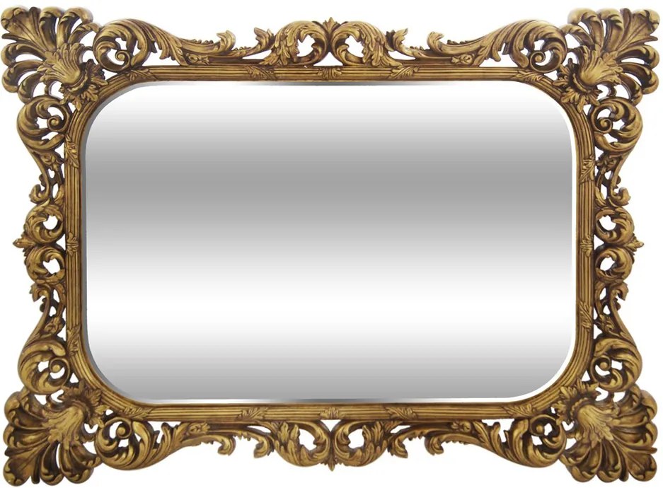 Espelho Dourado Clássico Moldura Decorativa em Madeira