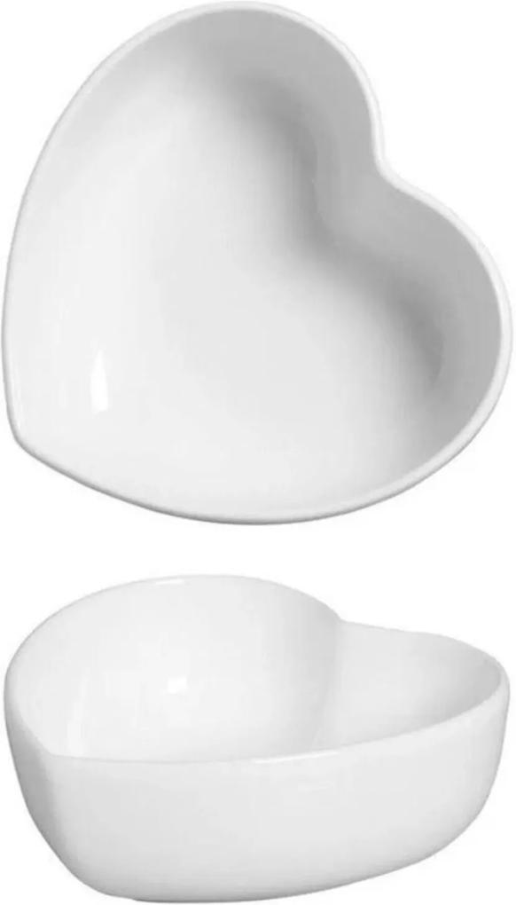 Bowl Coração em Cerâmica 18x16cm Branco – Silveira