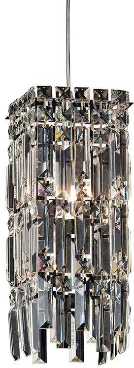 Pendente Crystal VII 37cm de Metal e Cristal Moderno