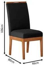 Kit 4 Cadeiras de Jantar Talita N04 Facto Plus Preto/Ipê - Mpozenato