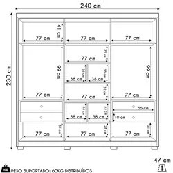 Guarda Roupa Casal 6 Portas 240cm Ouro Verde Cinamomo/Off White - Alba