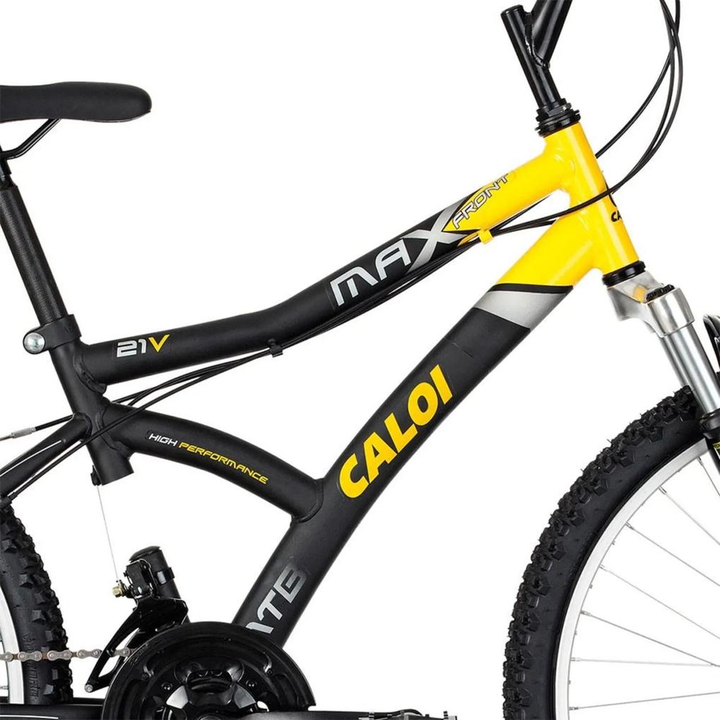 Bicicleta ARO 24  Max Front Preta e Amarela - Caloi