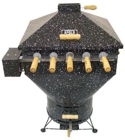 Churrasqueira a Bafo Gas ou Carvão Apolo Plus Mini 5 Espetos Rotativos Esmaltada 110v - Weber