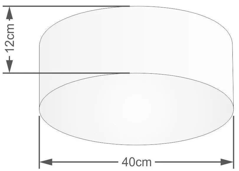 Kit Plafon Cilíndrico Md-3005 e Pendente Md-4019 Cúpula em Tecido 40cm Algodão Crú - Bivolt