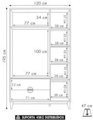 Guarda Roupa Solteiro 120cm 3 Portas Ipê Cinamomo/Branco - Albatroz