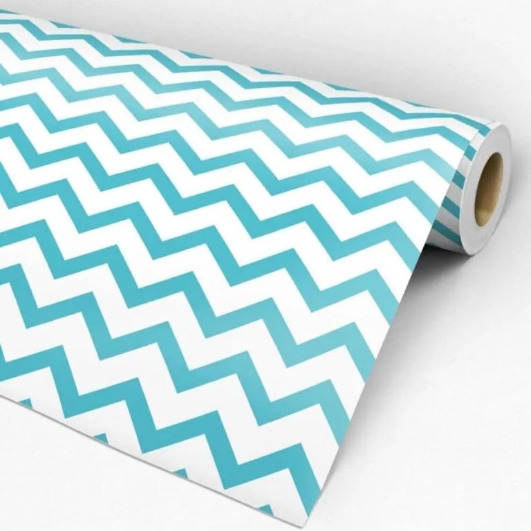 Papel de parede adesivo Chevron verde e branco