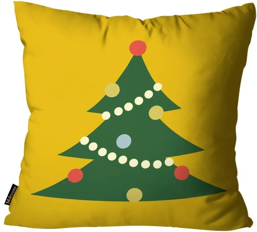 Capa para Almofada Mdecore Natal Arvore de Natal Amarela45x45cm