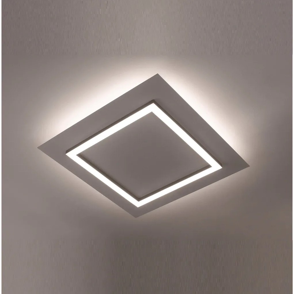 Plafon Sharp Quadrado 48X48X4,5Cm Led 90W Bivolt - Usina 19690/48 (CB-M - Cobre Metálico, 3000k)