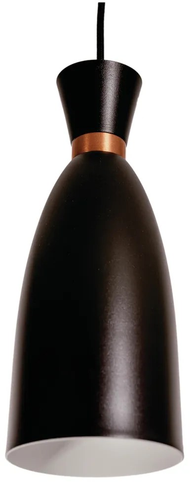Pendente Look Ø11X27,7Cm 1Xe27 | Usina 16715/11 (CB-M - Cobre Metálico, PT - Preto Texturizado)