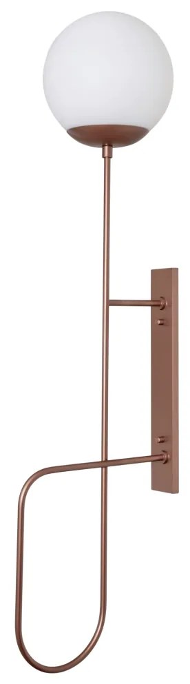 Arandela Trombone 20X31,4X127,7Cm 1Xe27 Alumínio E Globo Ø20Cm | Usina... (CP-M - Champagne Metálico, FOSCO)