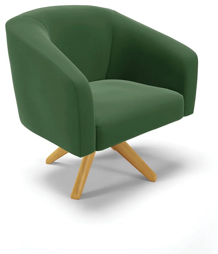 Sofá Namoradeira e Poltrona Giratória MA30 Stella Suede D03 - D'Rossi - Verde