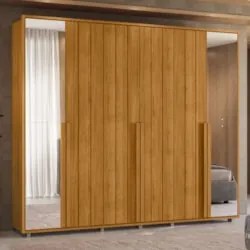 Guarda Roupa Casal 278cm 6 Portas 4 Espelhos Zac Cinamomo Z10 - Mpozen