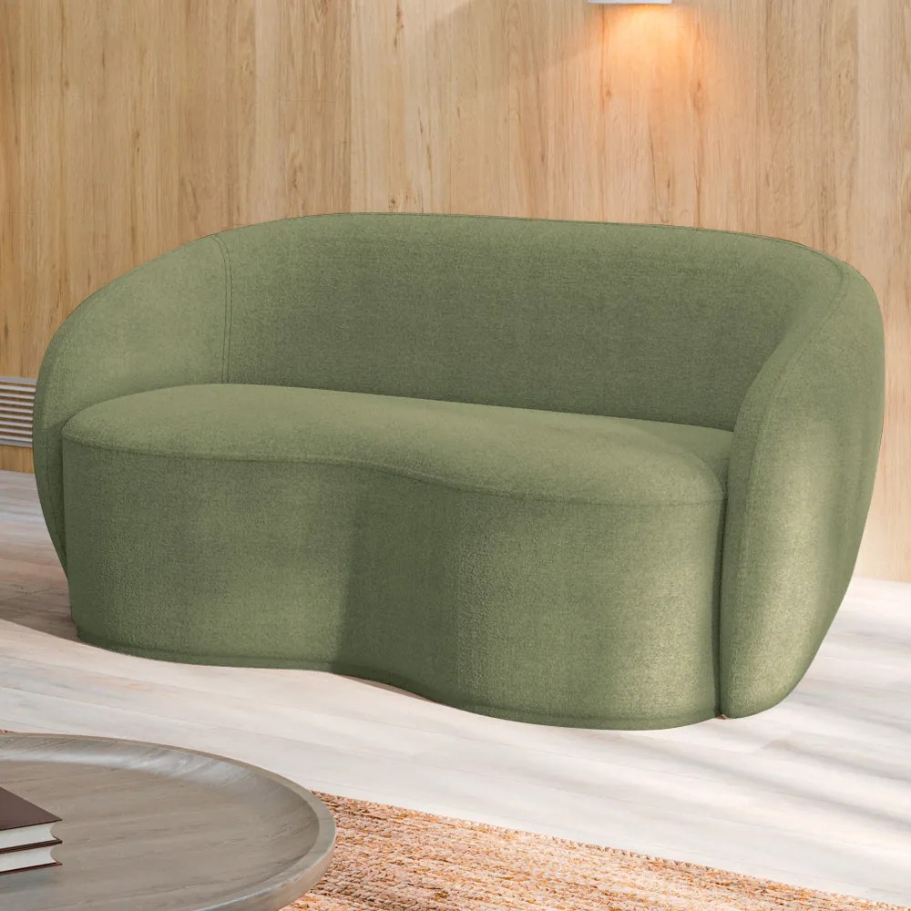 Sofá Decorativo 1,60CM 2 Lugares Íbis Bouclê Verde G33 - Gran Belo