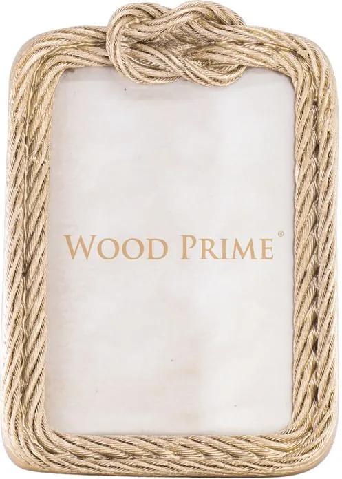 Porta-Retrato 10x15 Dourado Cordas e Nó - Wood Prime 35217