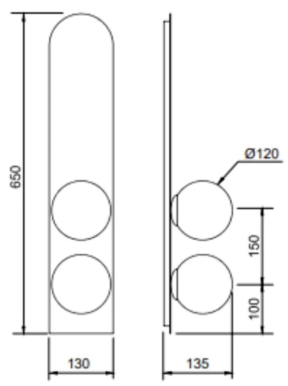 Arandela Aliança 13X65X13Cm 02Xg9 Globo 10Cm - Usina 90035/2 (OL-F - Verde Oliva Fosco, Branco (Fosco))