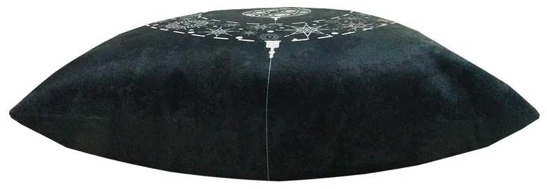 Capa de Almofada Natalina de Suede em Tons Prata 45x45cm - Bola Prata - Com Enchimento