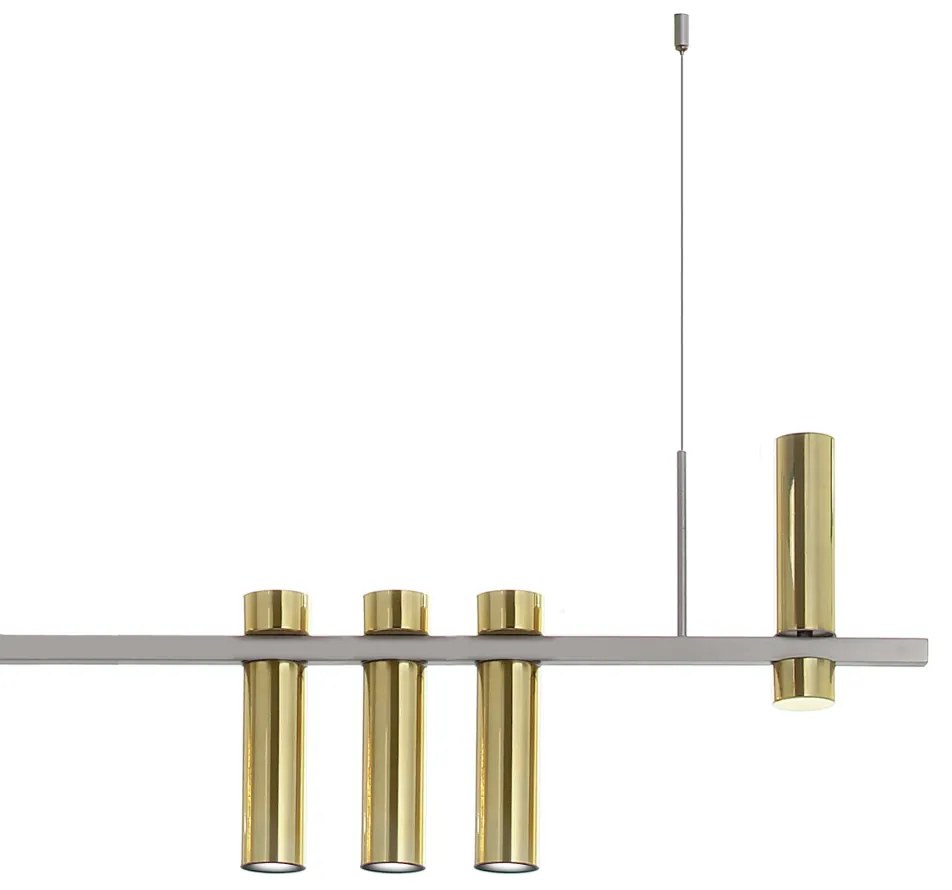 Pendente Sunflower Barra Linear Misto 11X31X120Cm 02Xled 5,5W 2700K 04... (LUNA / DENIM, 220v)
