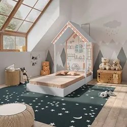 Mini Cama Infantil Casinha Montessoriana MDF com Colchão P13 Child Bra