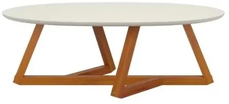 Mesa De Centro Classic Off White/Amêndoa – Tebarrot Móveis