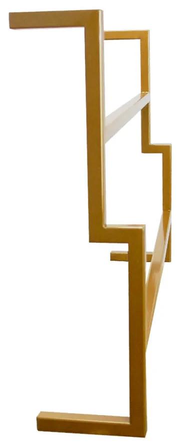 Porta Toalha de Banho Industrial Metálico Dourado 60 cm - D'Rossi