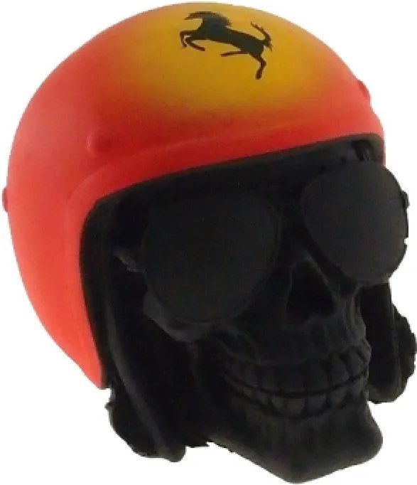 Caveira capacete vermelho Ferrari