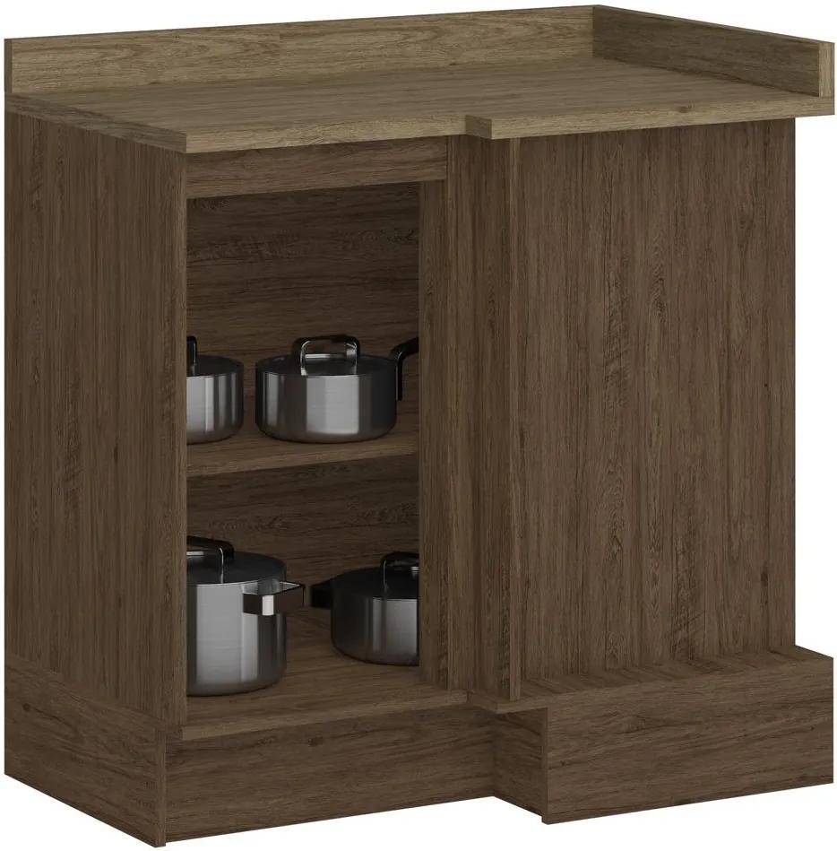 Armário de Cozinha Canto Reto 1 Porta Sem Pé 4039r Cedro/Wood - Decibal Móveis
