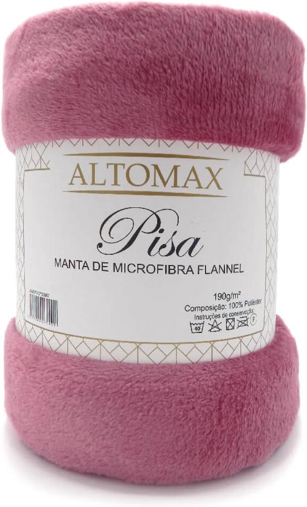 Manta Microfibra Flannel Casal Pisa 1,80x2,20 - Altomax - Rosa Glamour