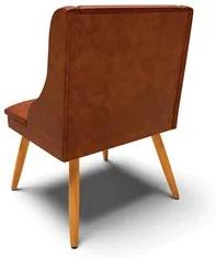 Cadeira Estofada para Sala de Jantar Pés Palito Lia Sintético Premium