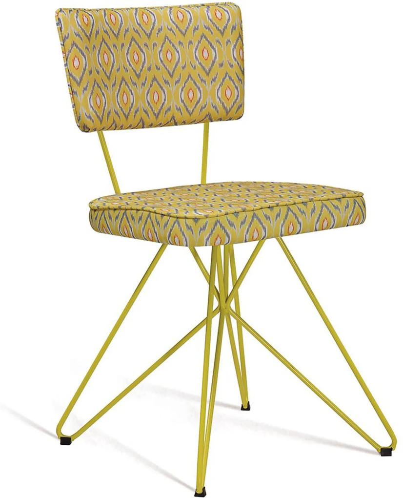 Cadeira Butterfly Retro Aço Daf Amarelo/Cinza