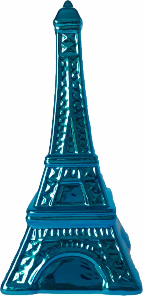 Cofre cerÂmica metalizado - torre eiffel azul